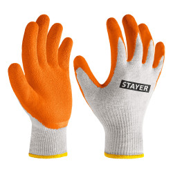 STAYER ULTRA, S-M, х/б перчатки с рельефным латексным покрытием, противоскользящие, 13 класс / 11403-S